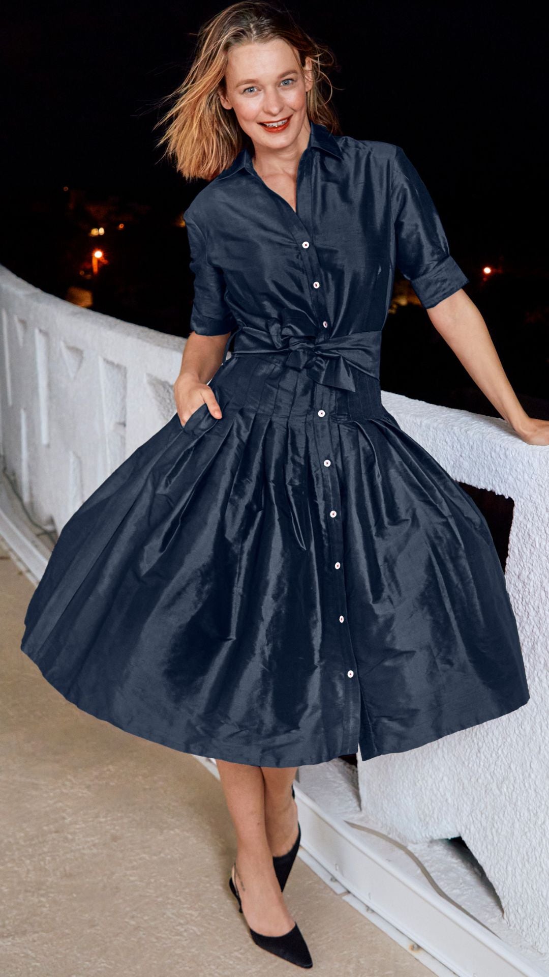 Navy Taffeta