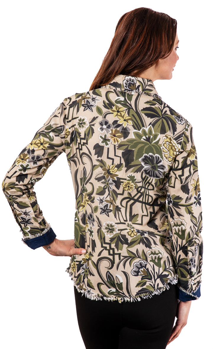 Cape Cod Tunic Neutral Tapestry Print Cotton Linen