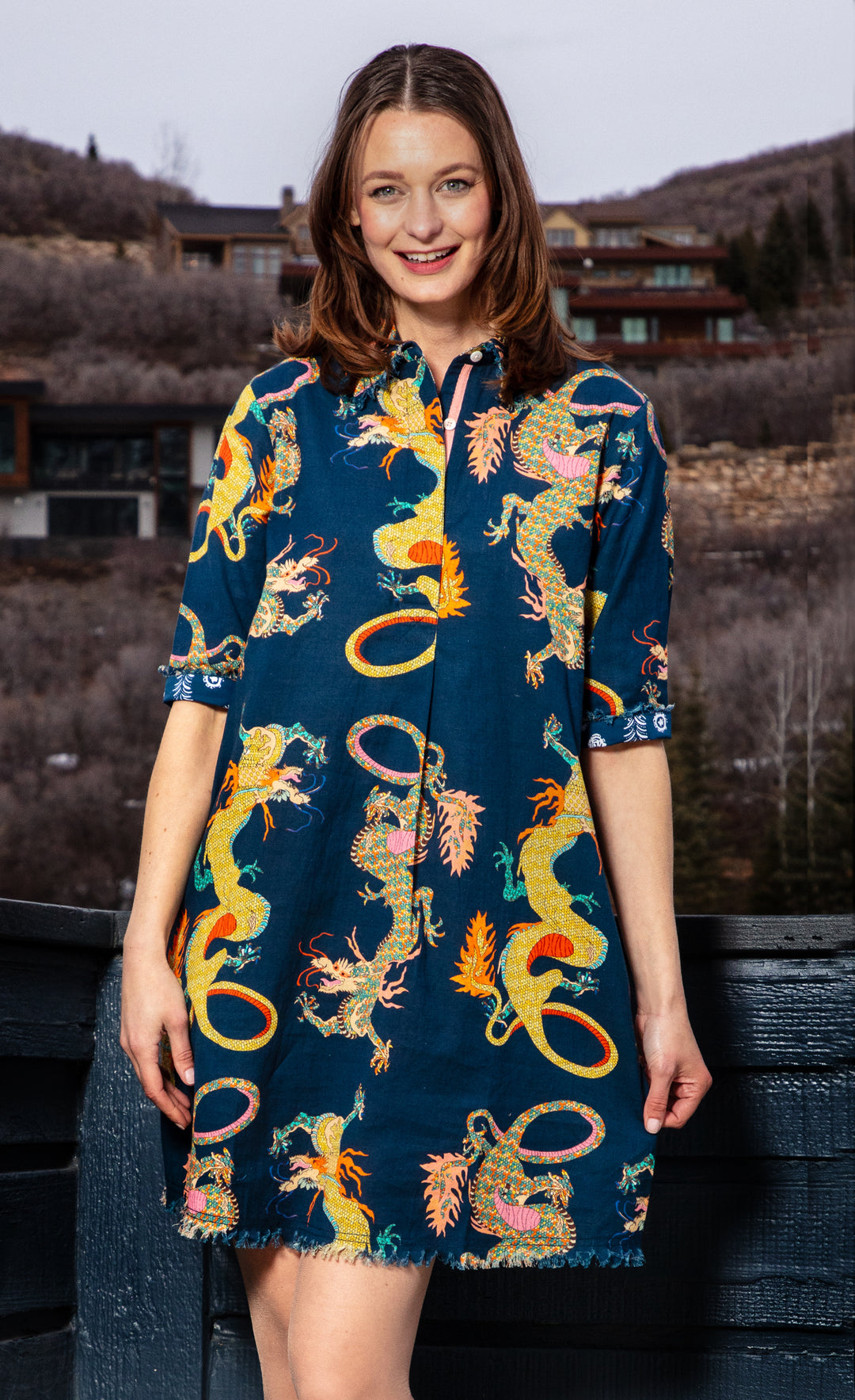 Navy Dragon Chatham Dress