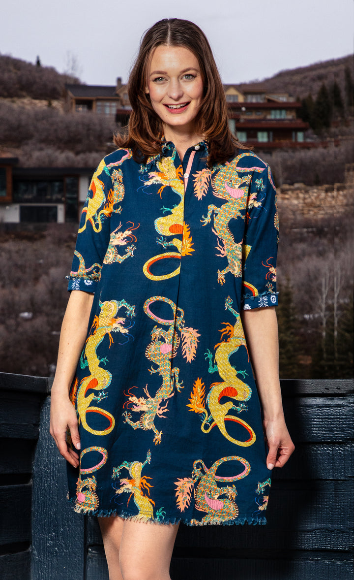 Navy Dragon Chatham Dress