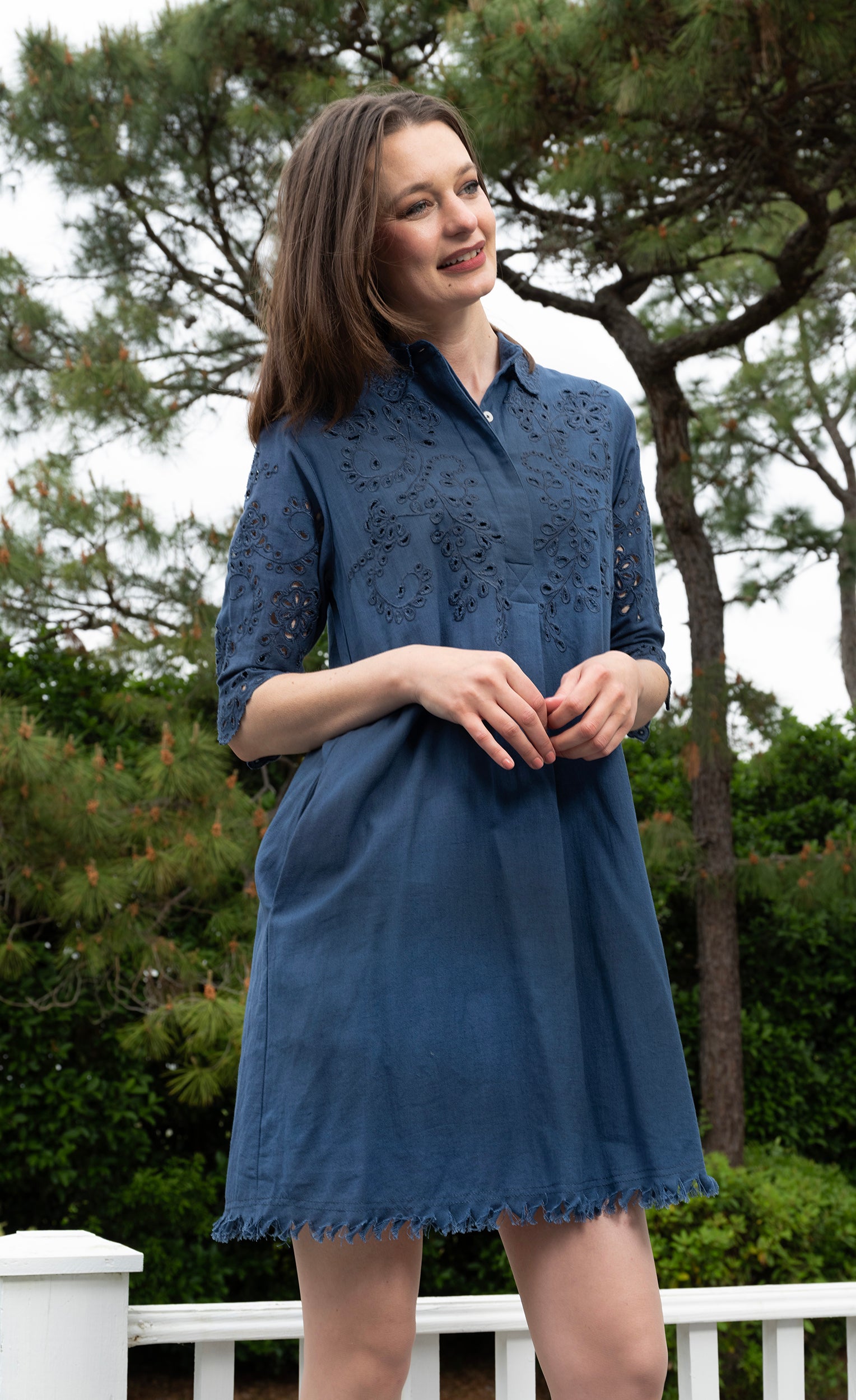 Navy Eyelet Dress XL Navy Eyelet Dress XL