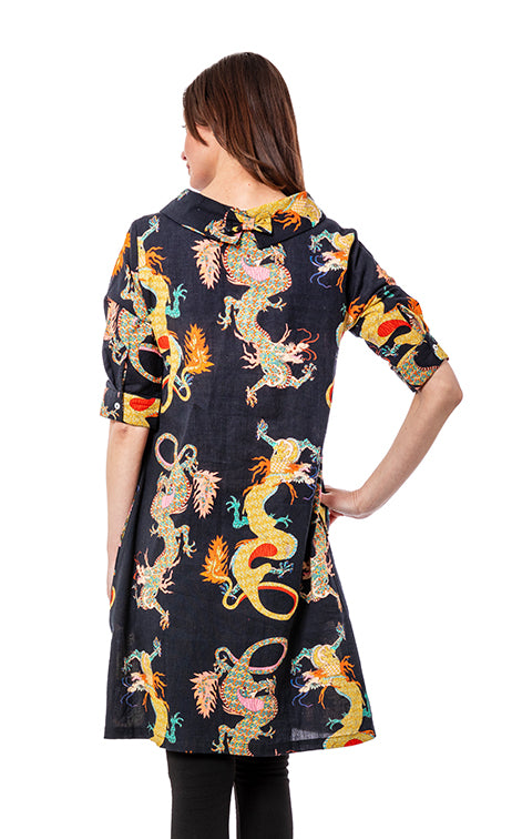 Audrey Retro Dress Black Dragons