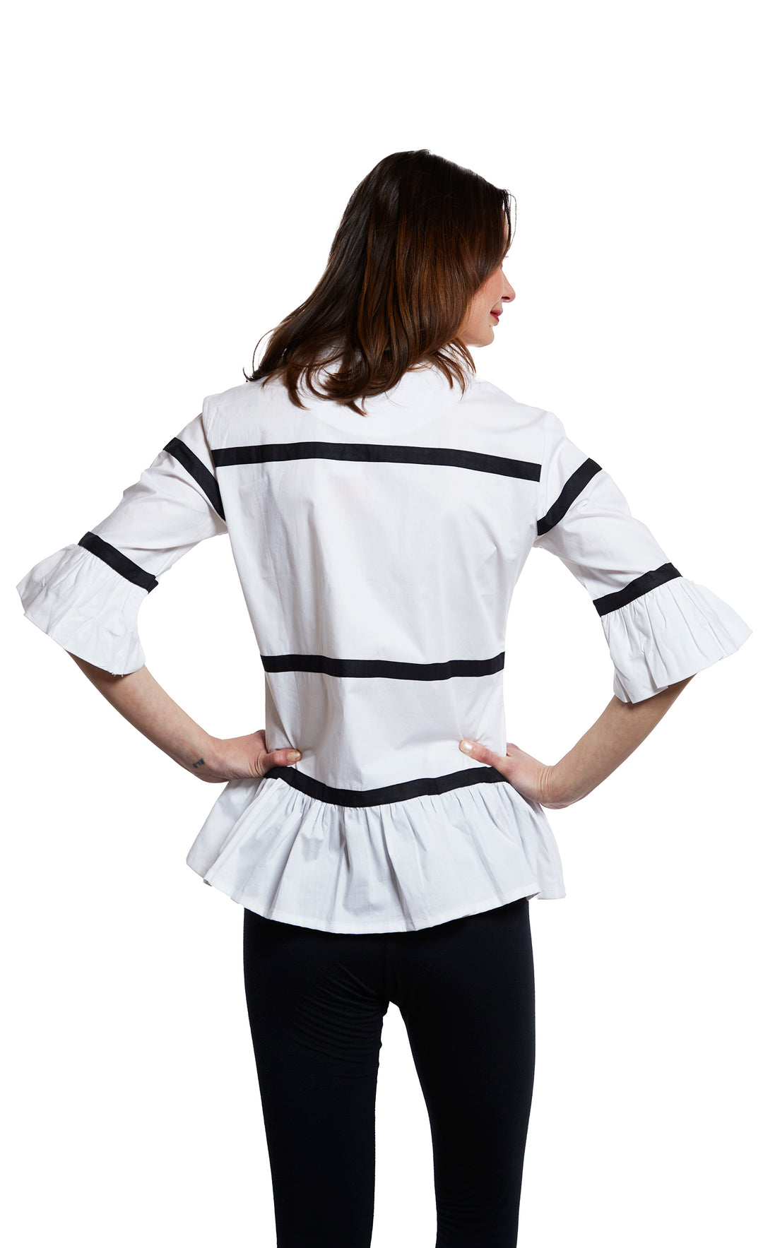 トップス ballerina feather peplum tops  White Ballerina
