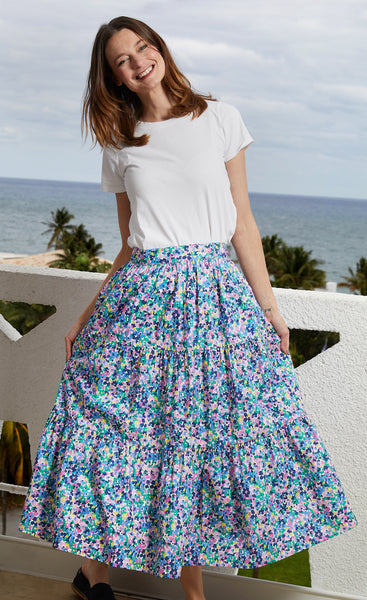スカート HOLIDAY VELVETEEN FLOWER MINI SKIRT VELVETEEN FLOWER MINI SKIRT 別珍フラワーミニスカート