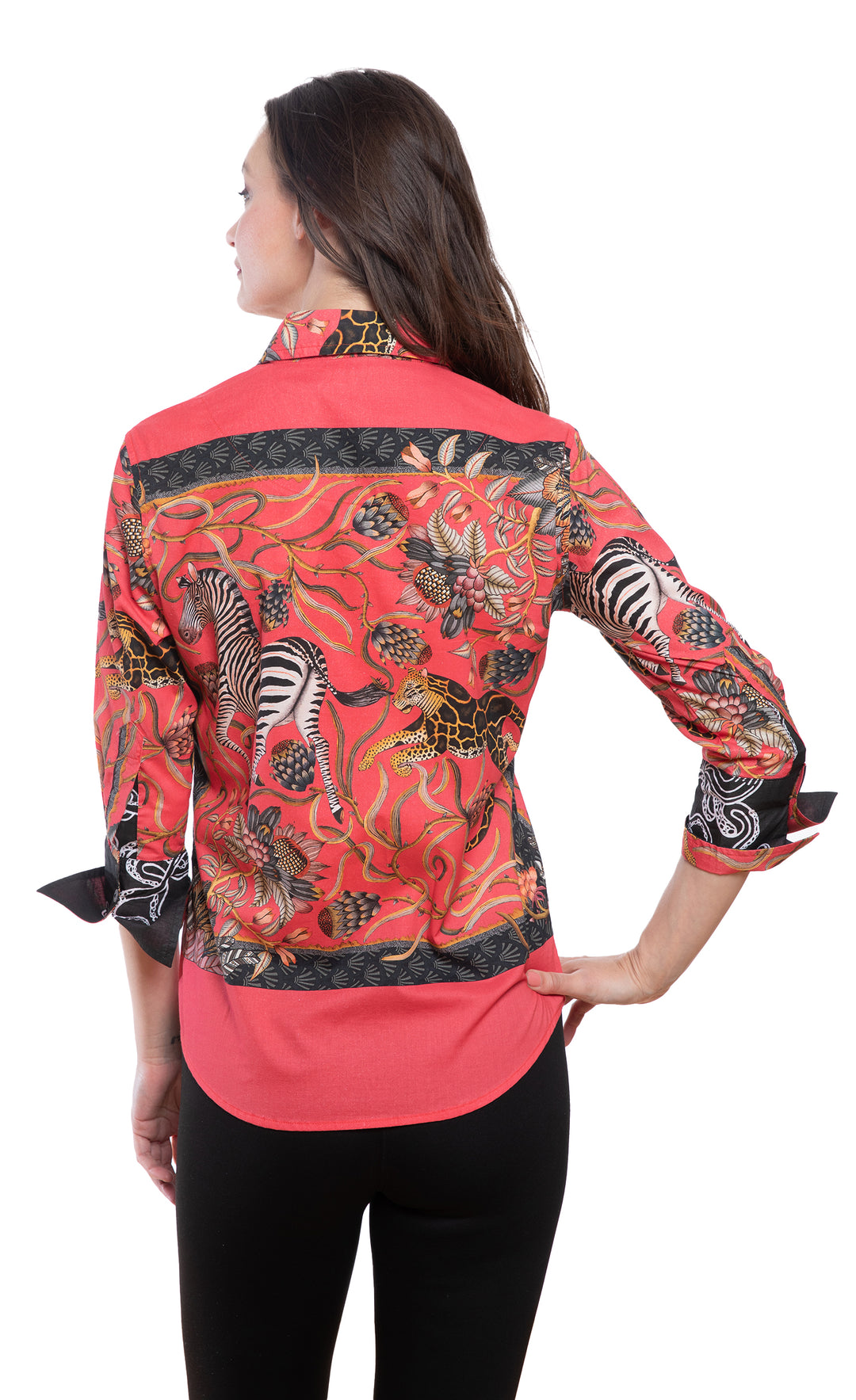 3/4 Sleeve Blouse Pink Zebra Print