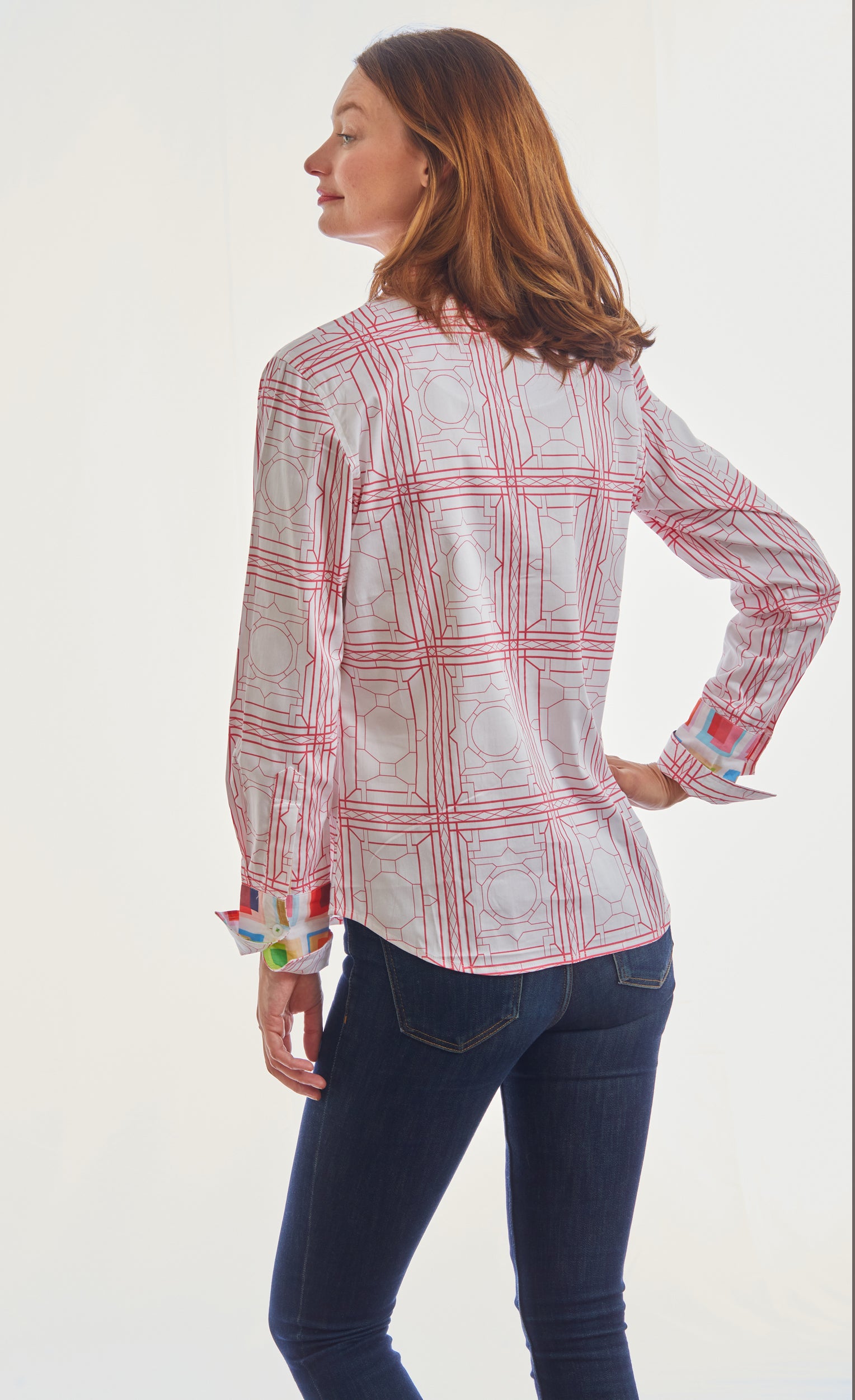 Rome Shirt Pink White Geo – Dizzy-Lizzie