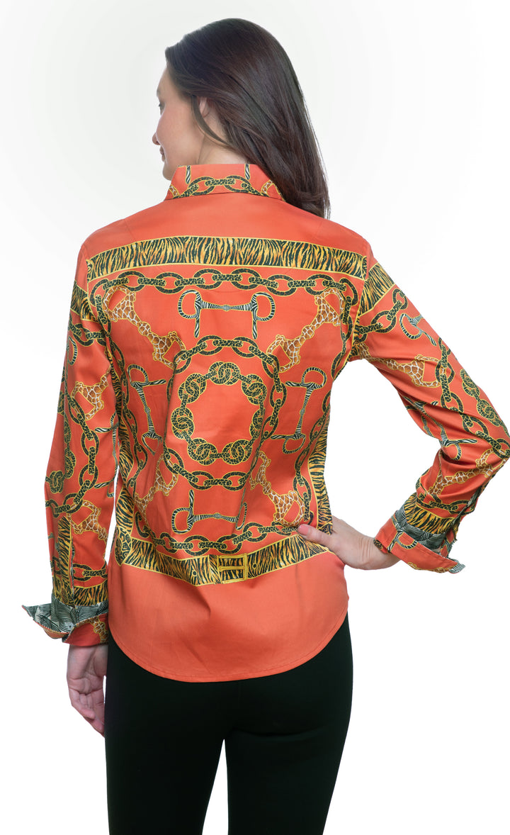 Rome Shirt Orange Belt Print