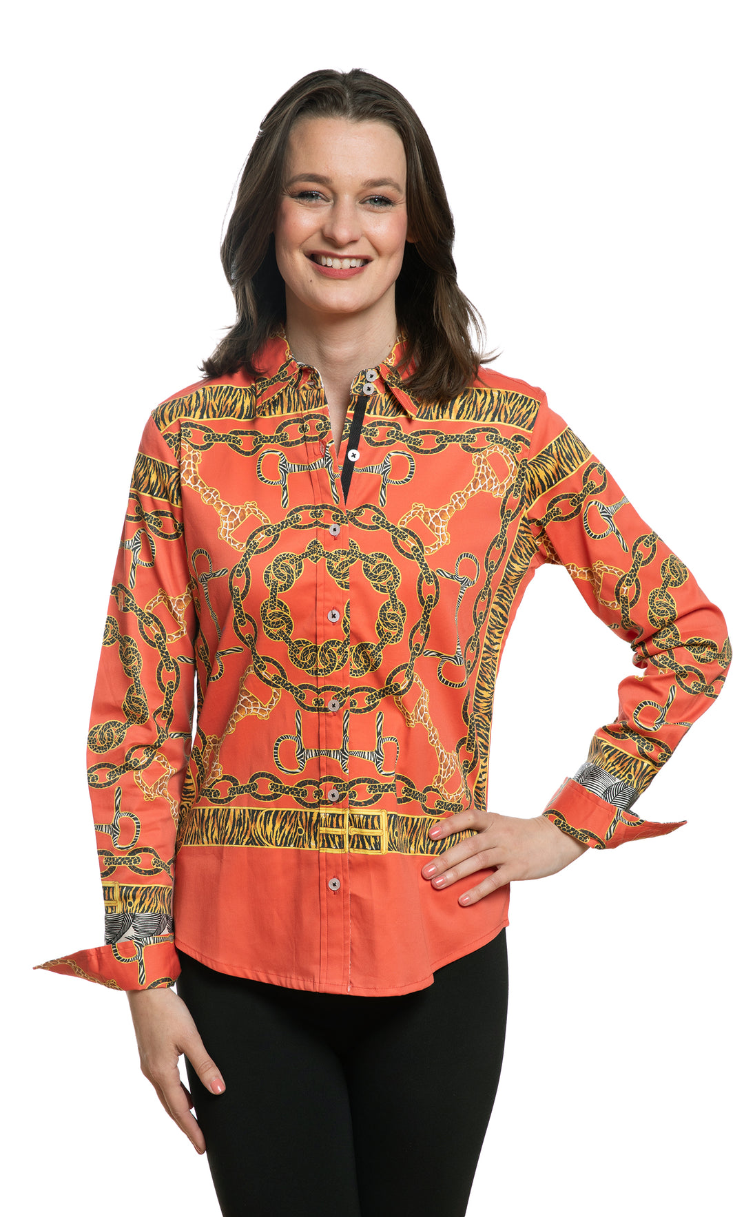 Rome Shirt Orange Belt Print
