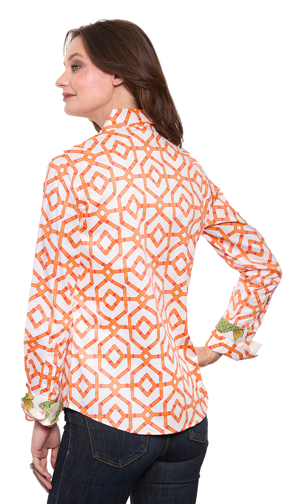 Rome Shirt Orange White Geo