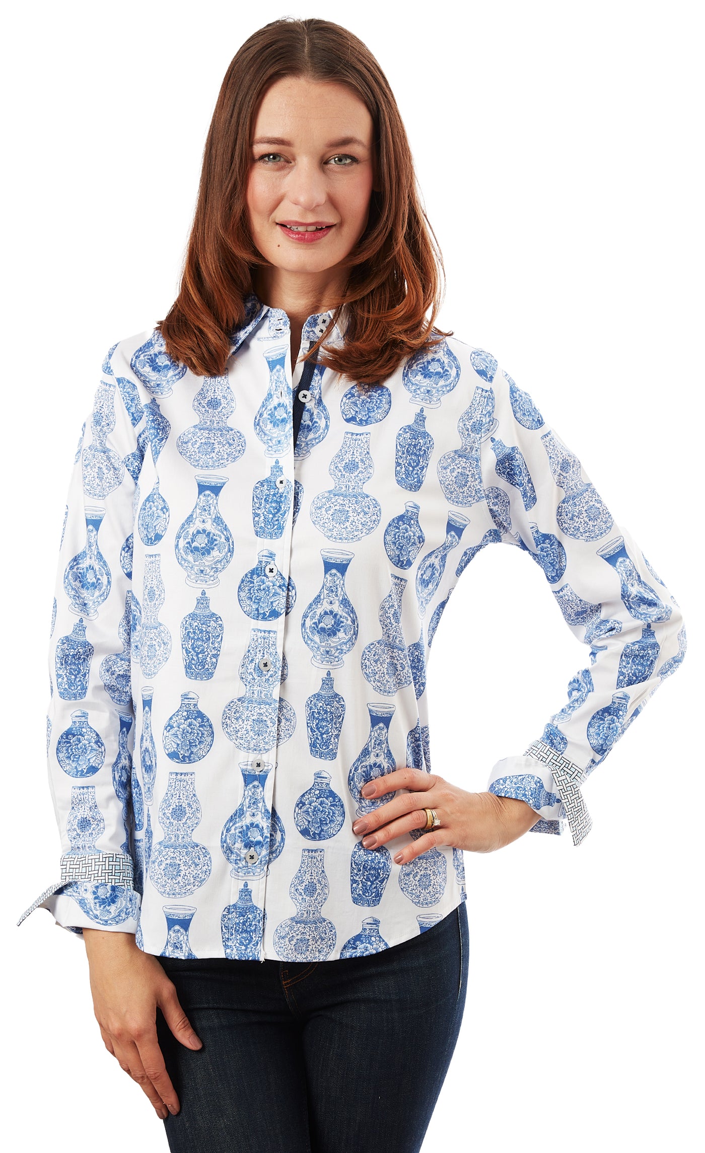 Rome Shirt Chinoiserie Print XS / 402-S851-XS