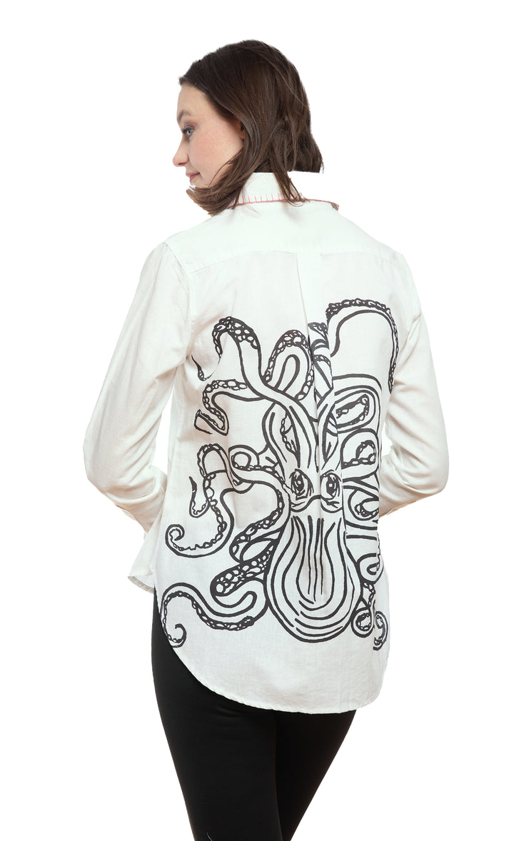 Chesapeake White Top with Octopus on the Back
