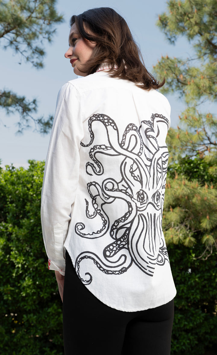 Chesapeake White Top with Octopus on the Back