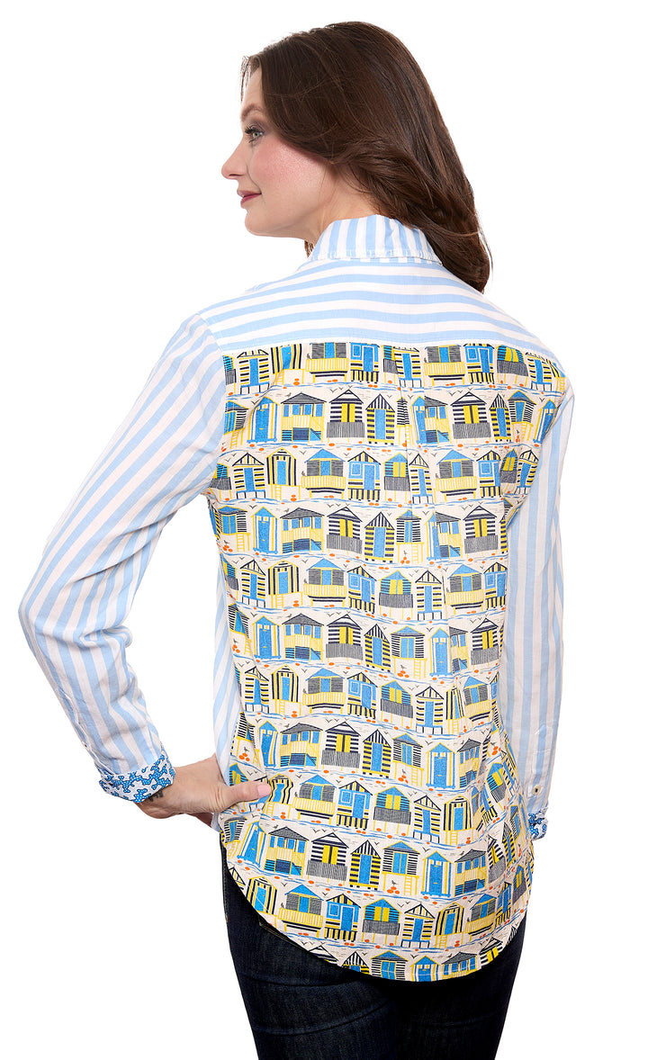 Chesapeake Hi-lo Top, Stripes On The Front, Cabanas On The Back