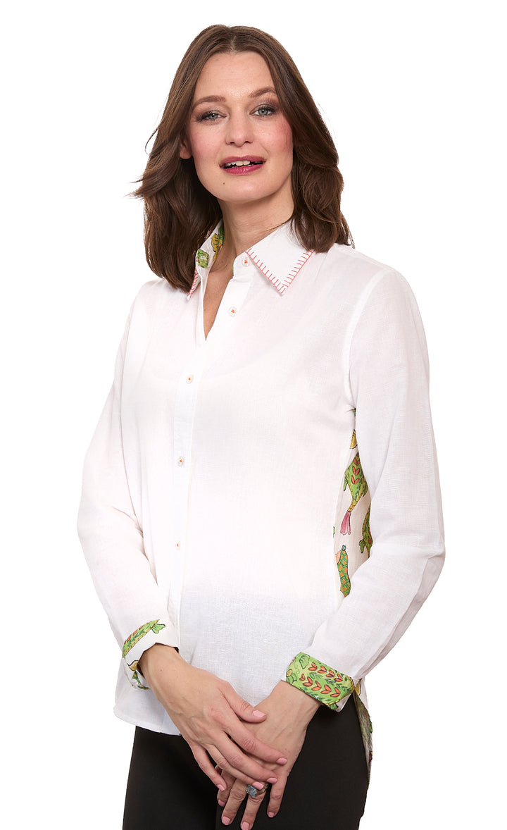 Chesapeake Top With Fishes Back Panel