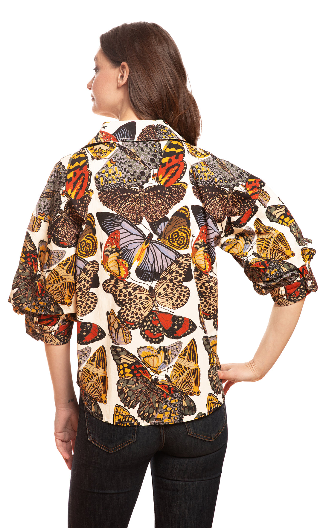 Milano Top Ivory Butterfly Print