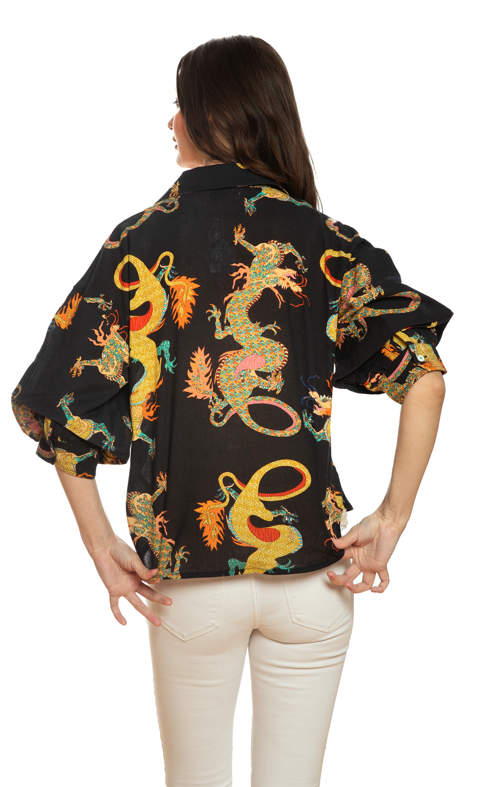 Milano Top Black Dragon Print – Dizzy-Lizzie