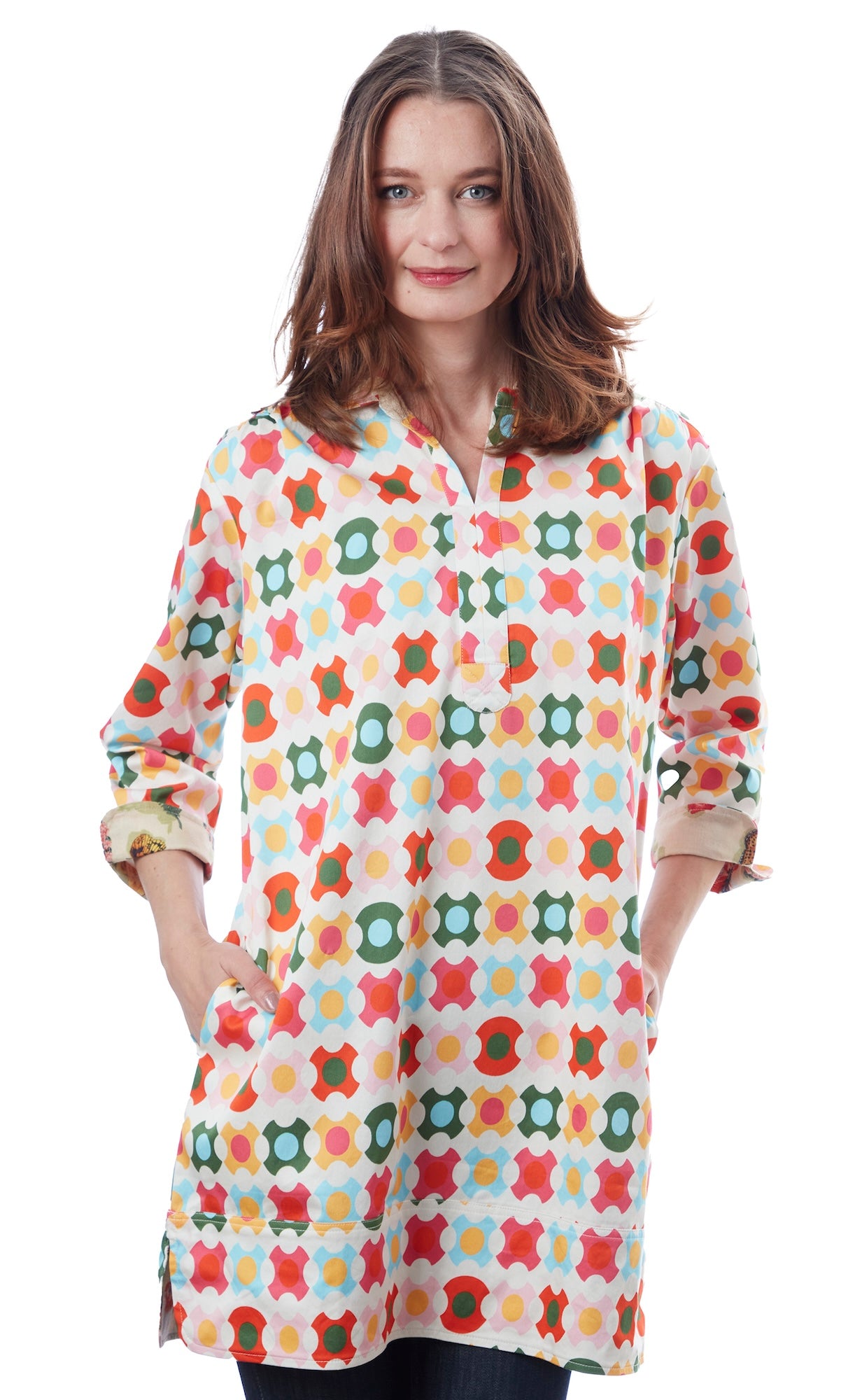 Vail Tunic Colorful Geometric Pattern XS / 456-R928B