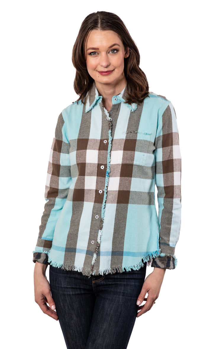 Cape Cod Blue Yarndyed Plaid Flannel