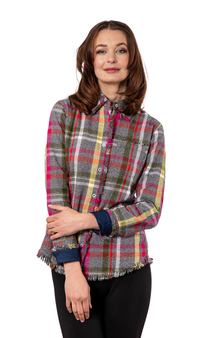 Cape Cod Tunic Grey Pink Flannel
