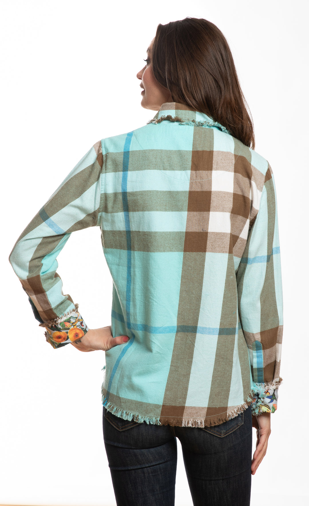 Cape Cod Tunic Turquoise Chocolate Plaid