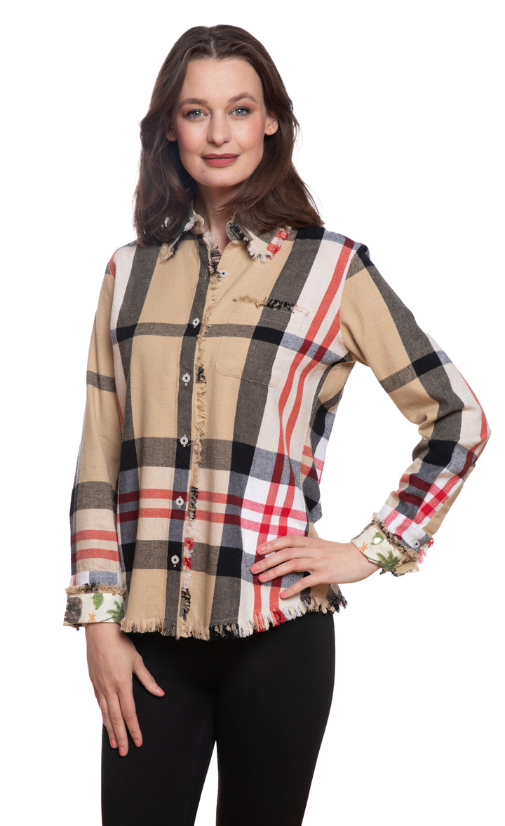 Cape Cod Tunic Chocolate and Red Plaid