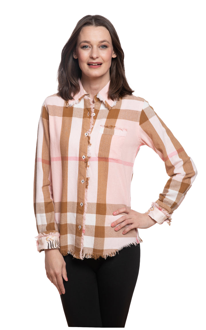 Cape Cod Pink Chocolate Yarndyed Plaid