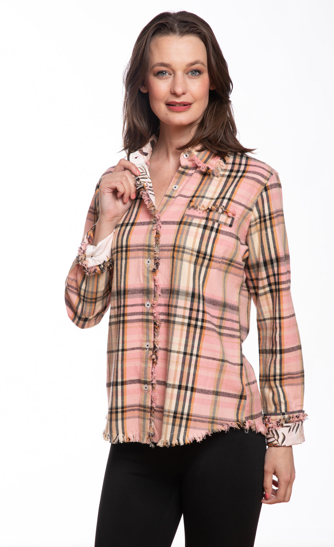 Cape Cod Neutral with Pink Accents Yarndyed Plaid