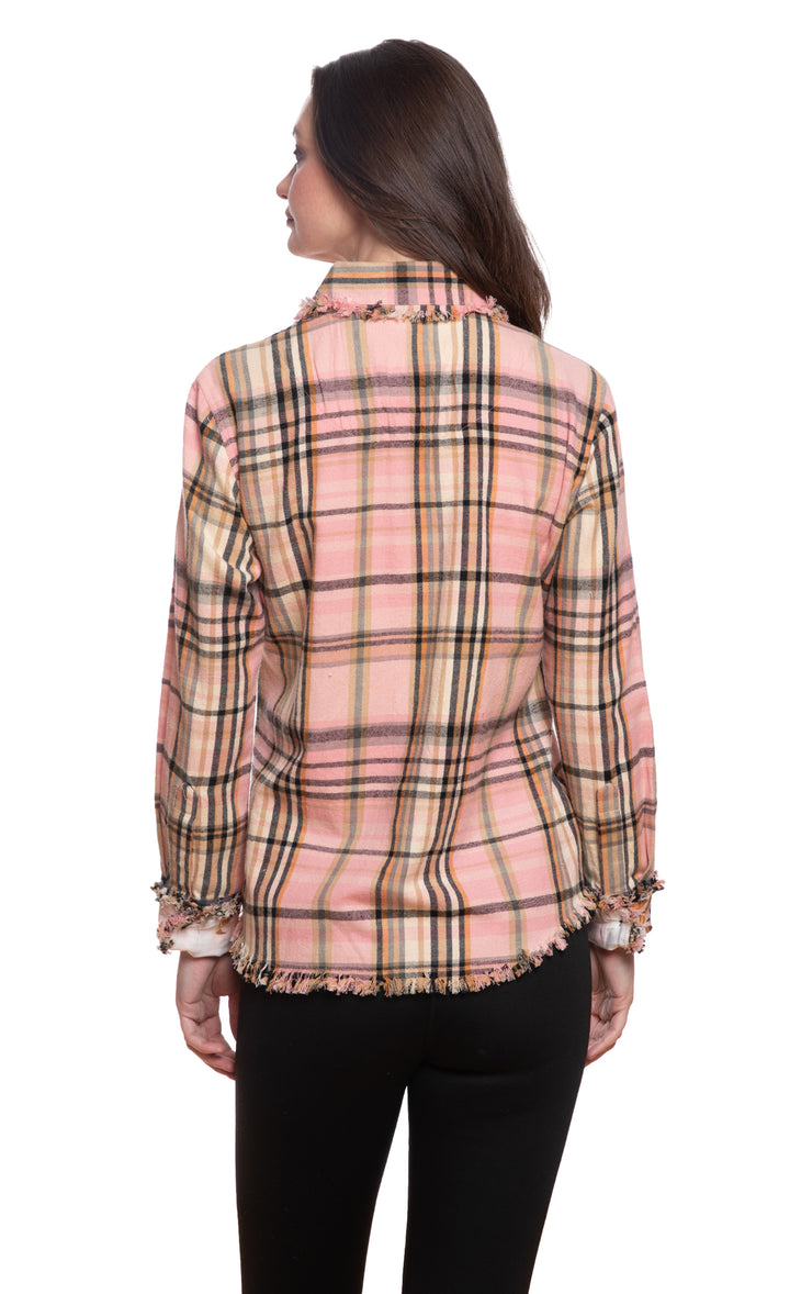 Cape Cod Neutral with Pink Accents Yarndyed Plaid