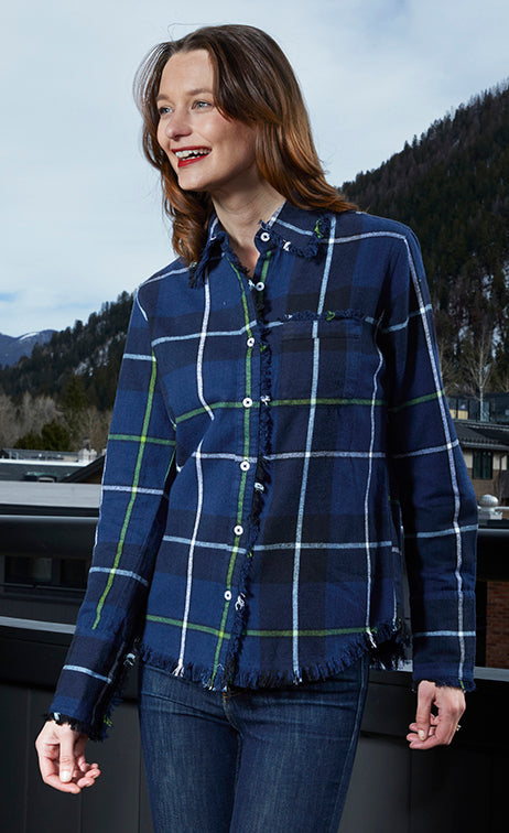 Cape Cod Tunic Blue Yard-Dyed Flannel