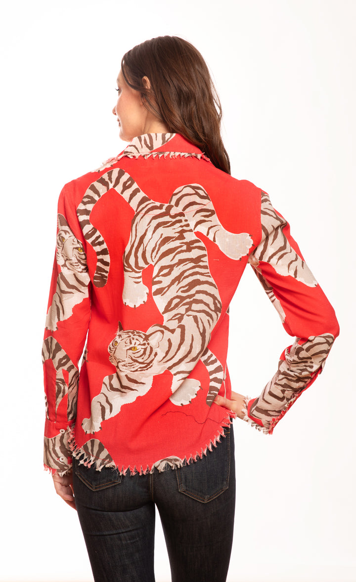 Cape Cod Top Pink Tiger Print
