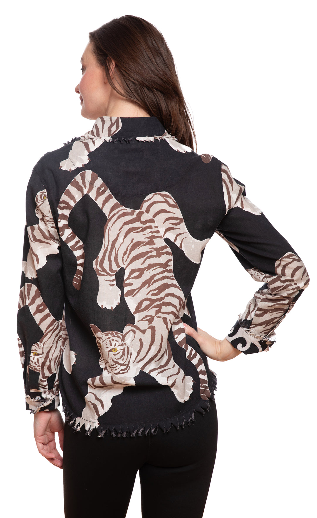 Cape Cod Top Black Tiger Print