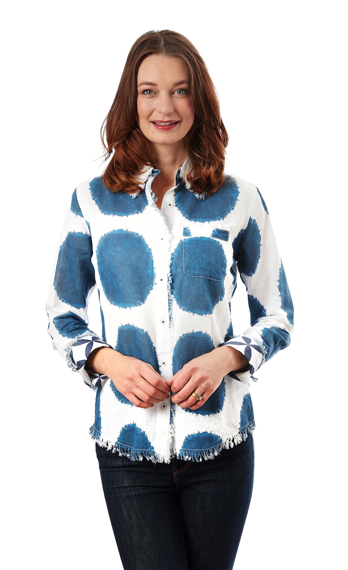 Cape Cod Tunic Big Blue Dots XS / 4949-R846