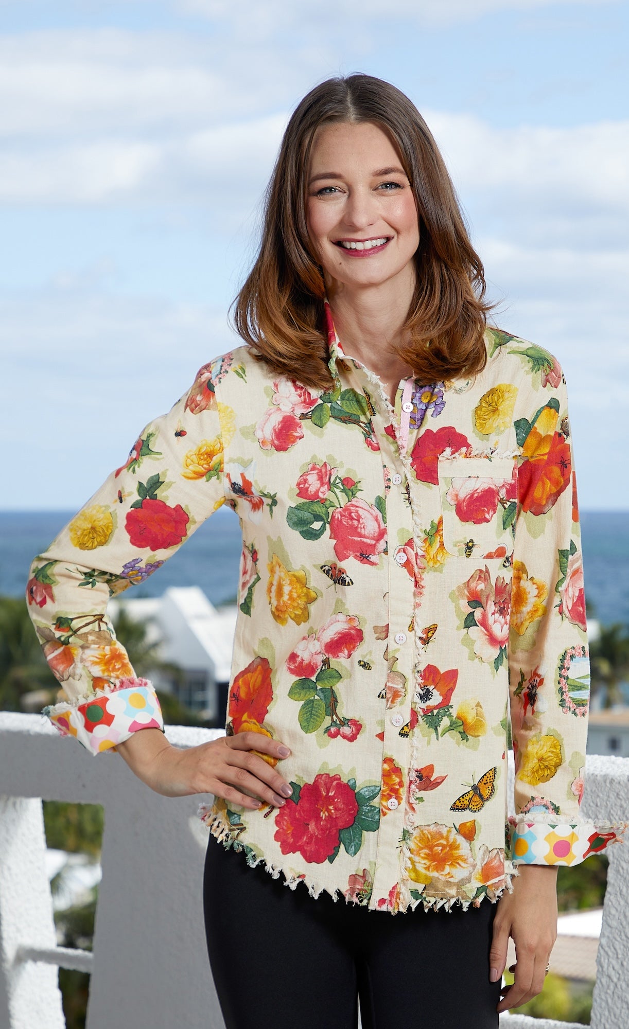 Cape Cod Tunic Botanical Print XS / 4949-R918