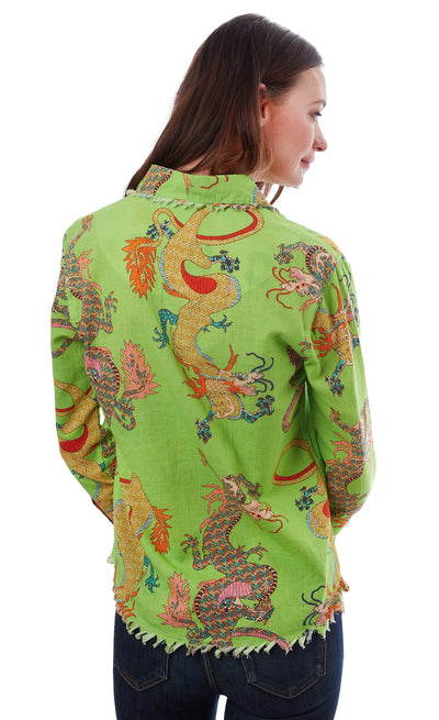 Cape Cod Tunic Green Dragon Print XS / 4949-R952