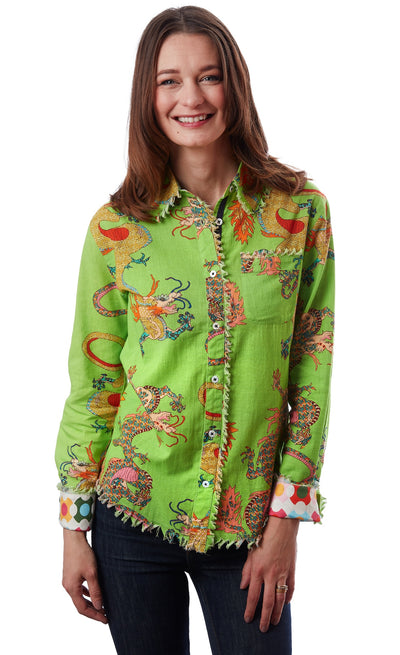 Cape Cod Tunic Green Dragon Print XS / 4949-R952