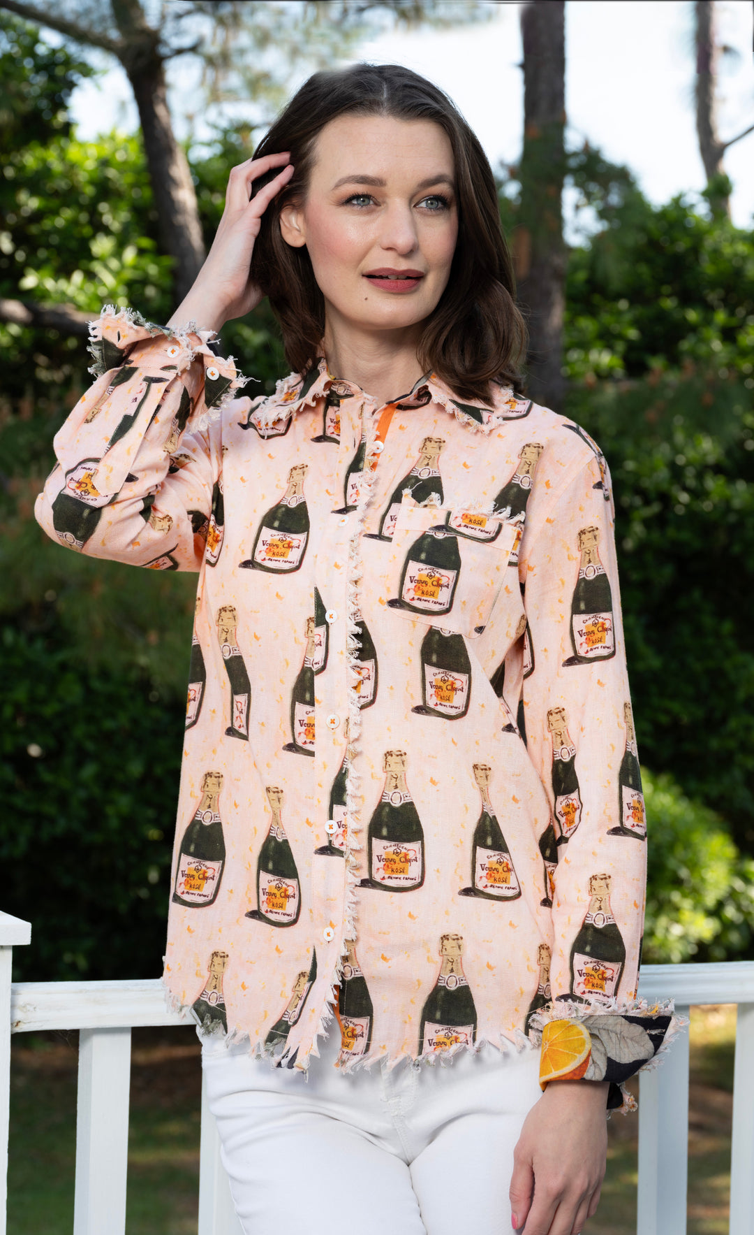 Cape Cod Top Champagne Print