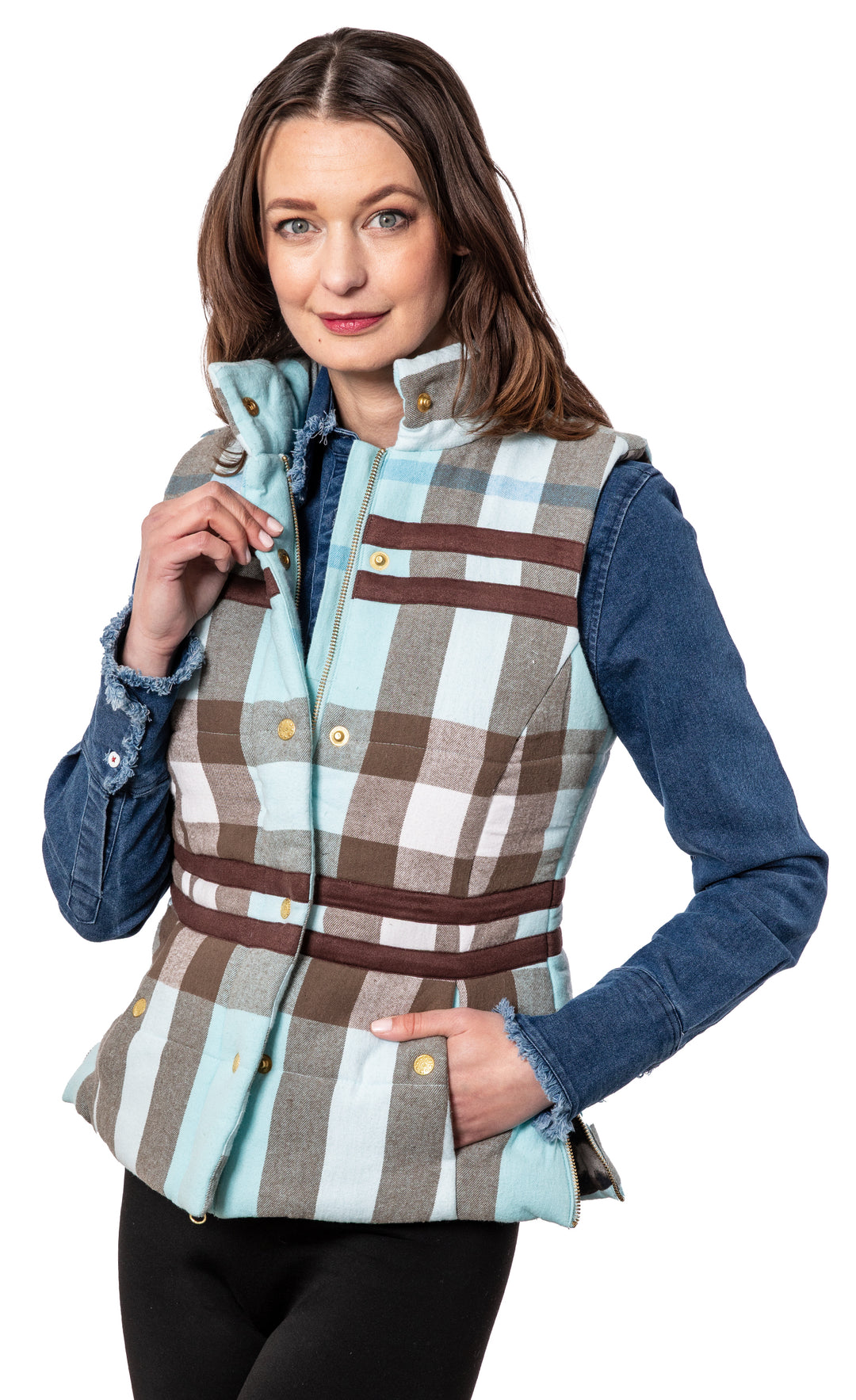 Rosey Vest Plaid Flannel