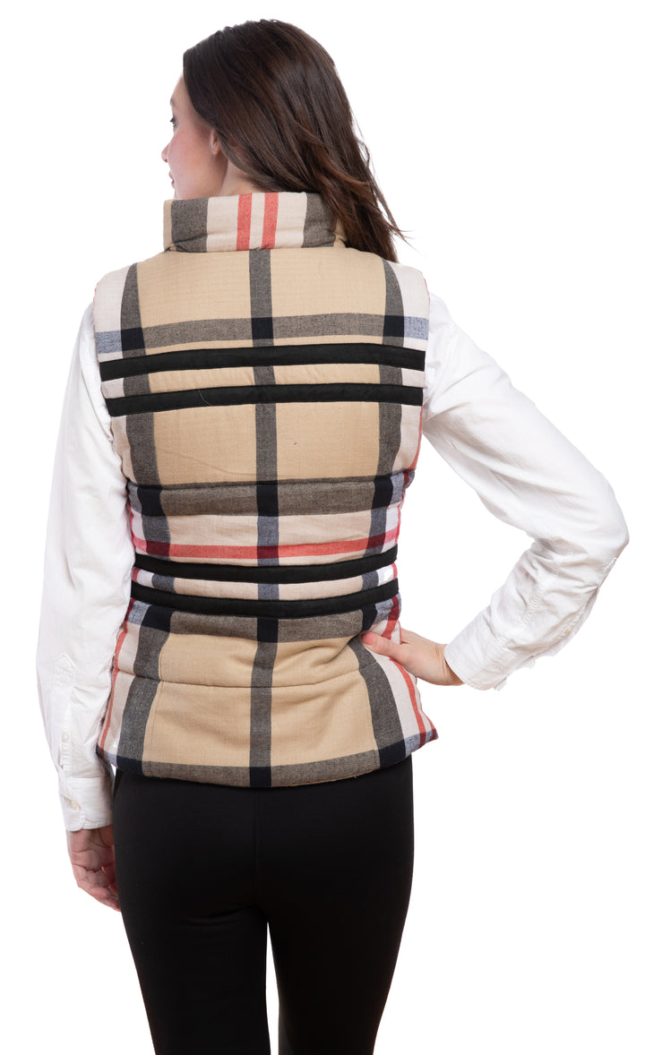 Rosey Vest Turquoise Chocolate Yarndyed Plaid