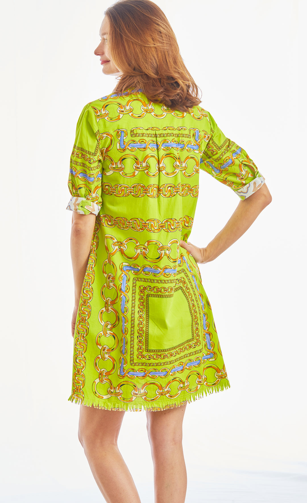 Chatham Dress Green Navy Links XS / 615A-S642