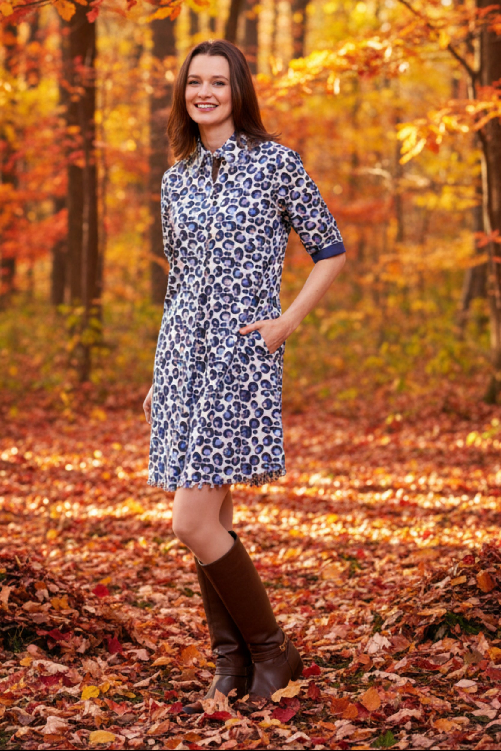 Chatham Dress Blue Bubble Print – Dizzy-Lizzie