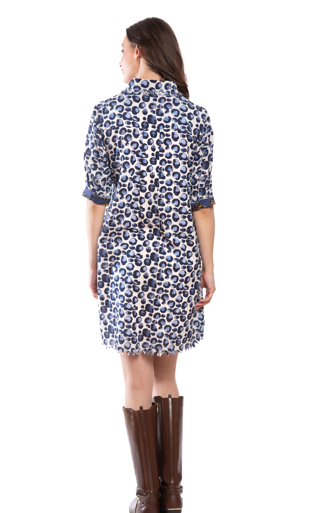 Chatham Dress Blue Bubble Print