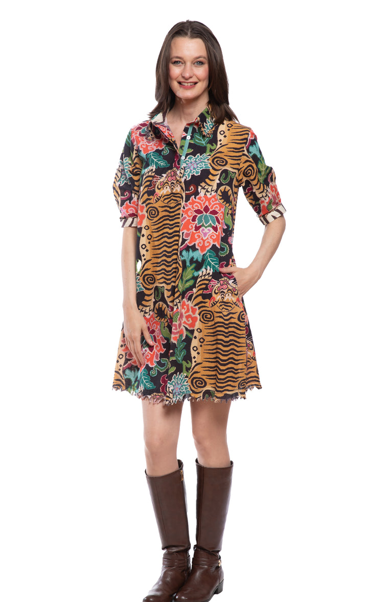 Chatham Dress Tiger Rug Print