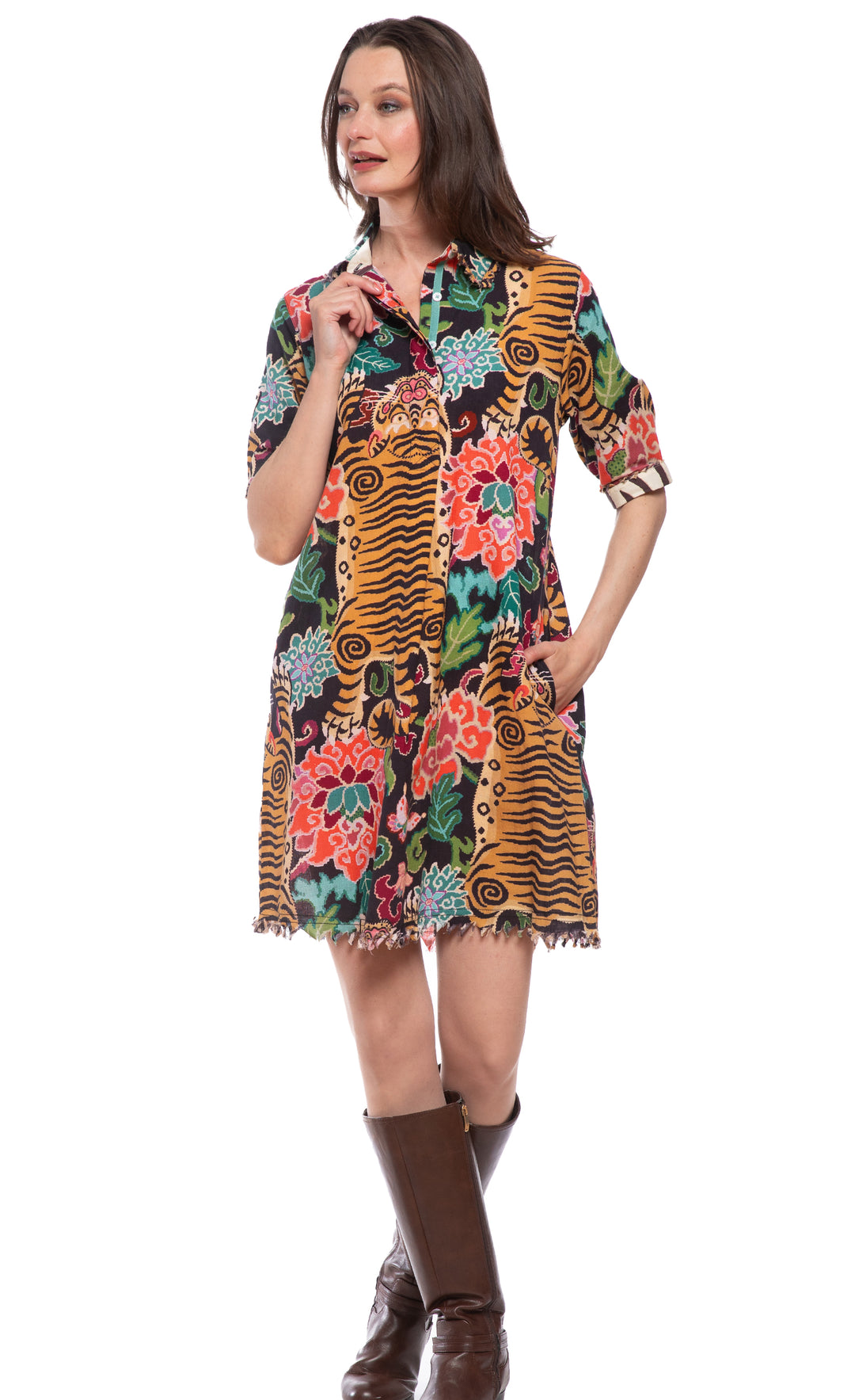 Chatham Dress Tiger Rug Print