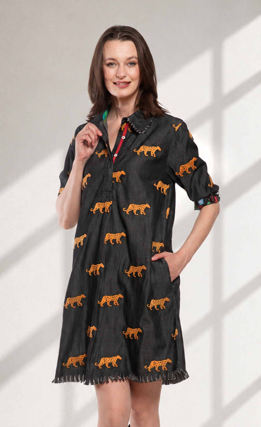 Chatham Dress Black Cheetah Embroidery Dress – Dizzy-Lizzie