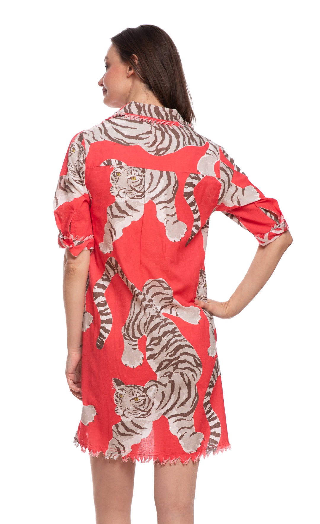 Chatham Dress Pink Tiger Print
