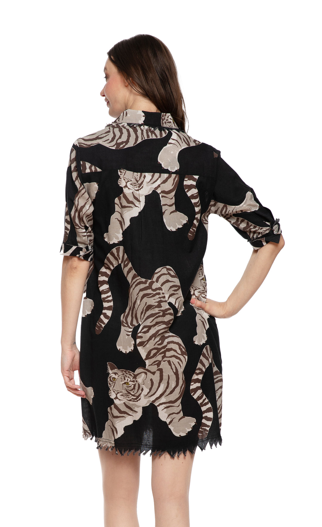 Chatham Dress Black Tiger Print