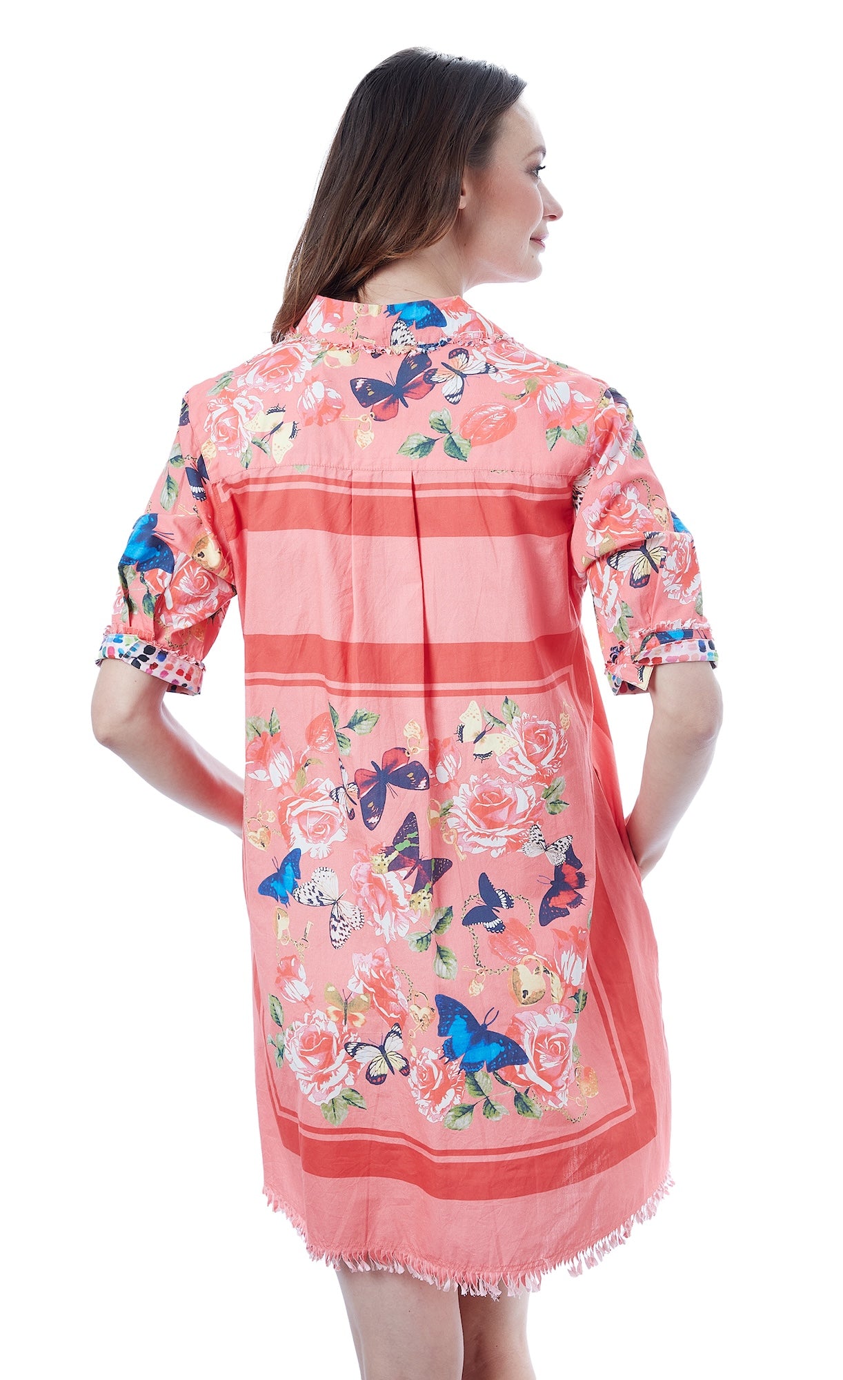 Chatham Dress Pink W Butterfiles XS / 615A-R831