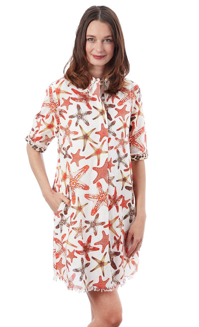 Chatham Dress Starfish Print