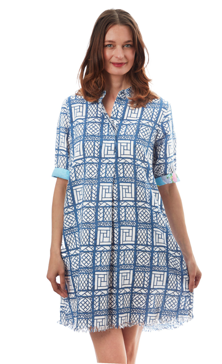 Chatham Navy White Wicker Print XS / 615A-S838-XS