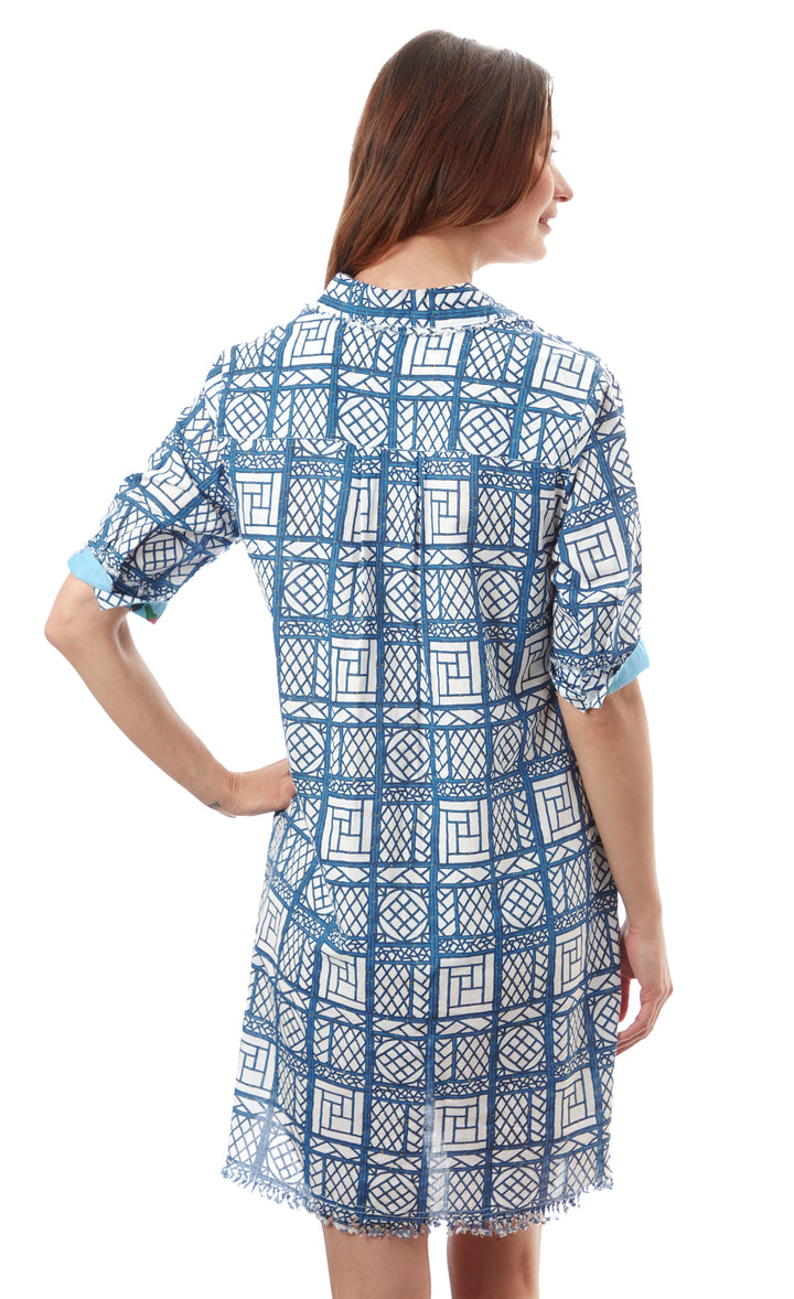 Chatham Navy White Wicker Print XS / 615A-S838-XS